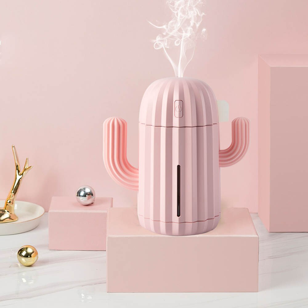 Humidificateur d'air ultrasonique USB, Cactus chronométrage, diffuseur d'huile essentielle d'aromathérapie, brumisateur d'arôme Mini avec lumière