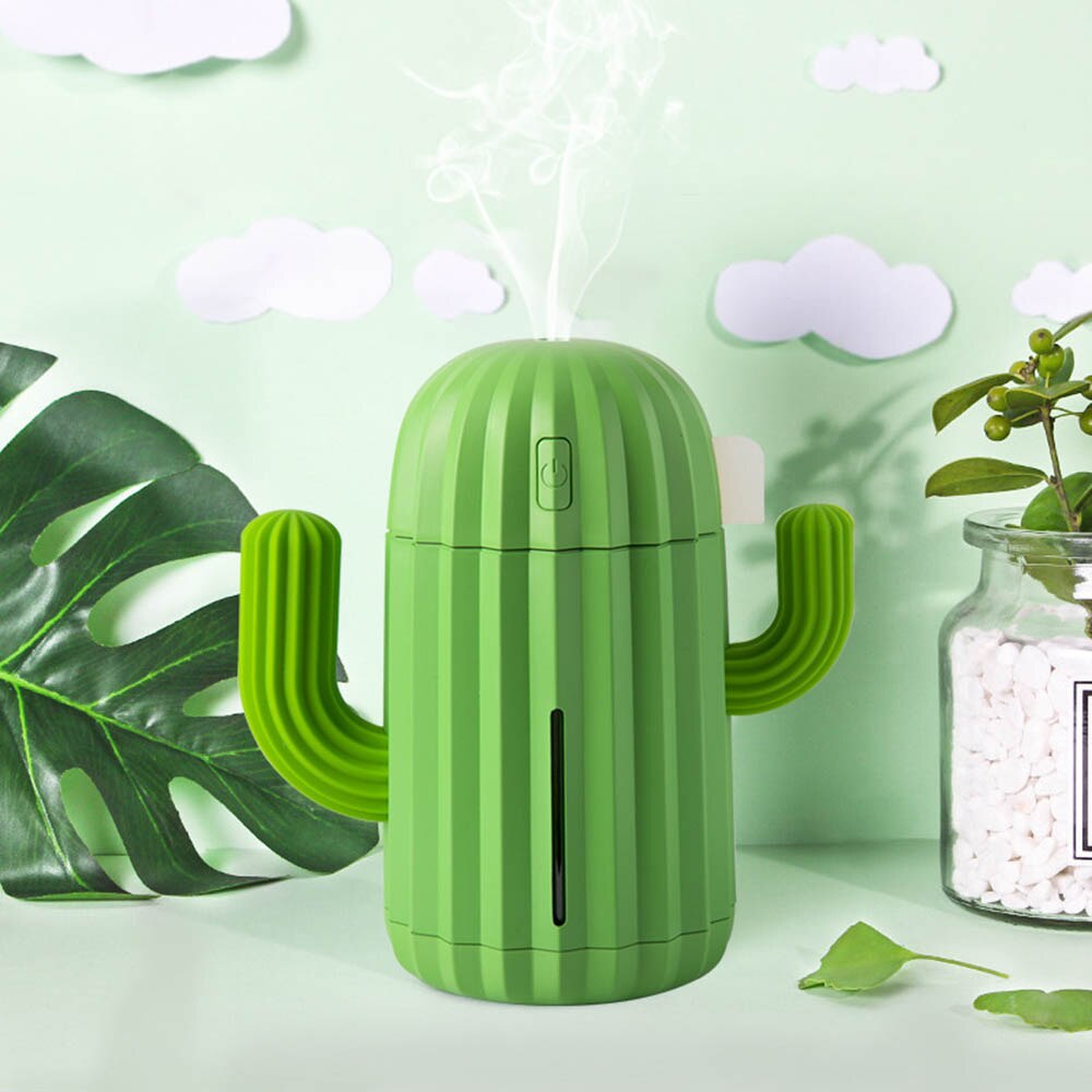 Humidificateur d'air ultrasonique USB, Cactus chronométrage, diffuseur d'huile essentielle d'aromathérapie, brumisateur d'arôme Mini avec lumière