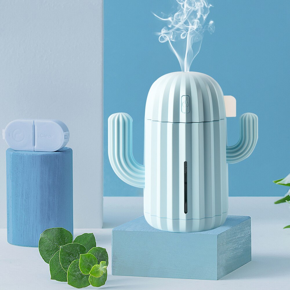 Humidificateur d'air ultrasonique USB, Cactus chronométrage, diffuseur d'huile essentielle d'aromathérapie, brumisateur d'arôme Mini avec lumière