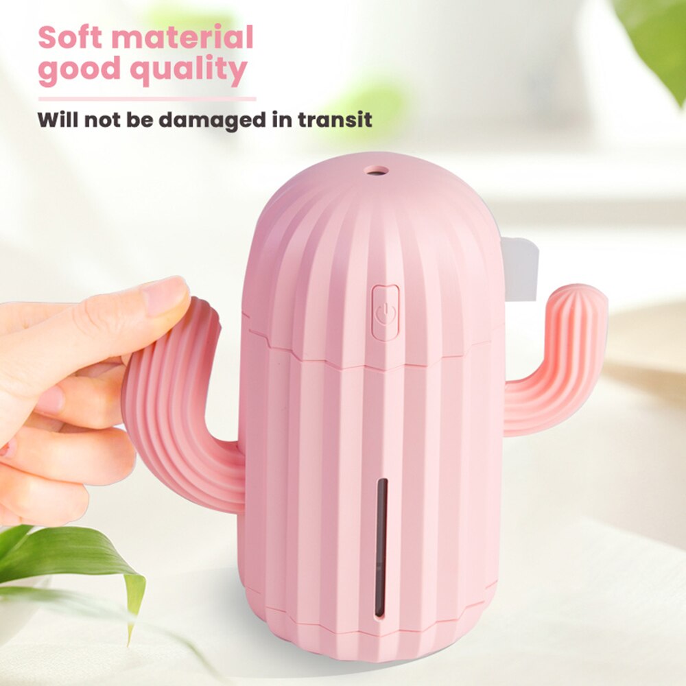 Humidificateur d'air ultrasonique USB, Cactus chronométrage, diffuseur d'huile essentielle d'aromathérapie, brumisateur d'arôme Mini avec lumière