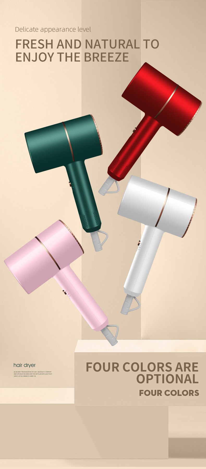 Sèche-cheveux ménage sèche-cheveux chauffage et refroidissement Air sèche-cheveux appareils ménagers haute puissance bleu lumière Anion européen Sta