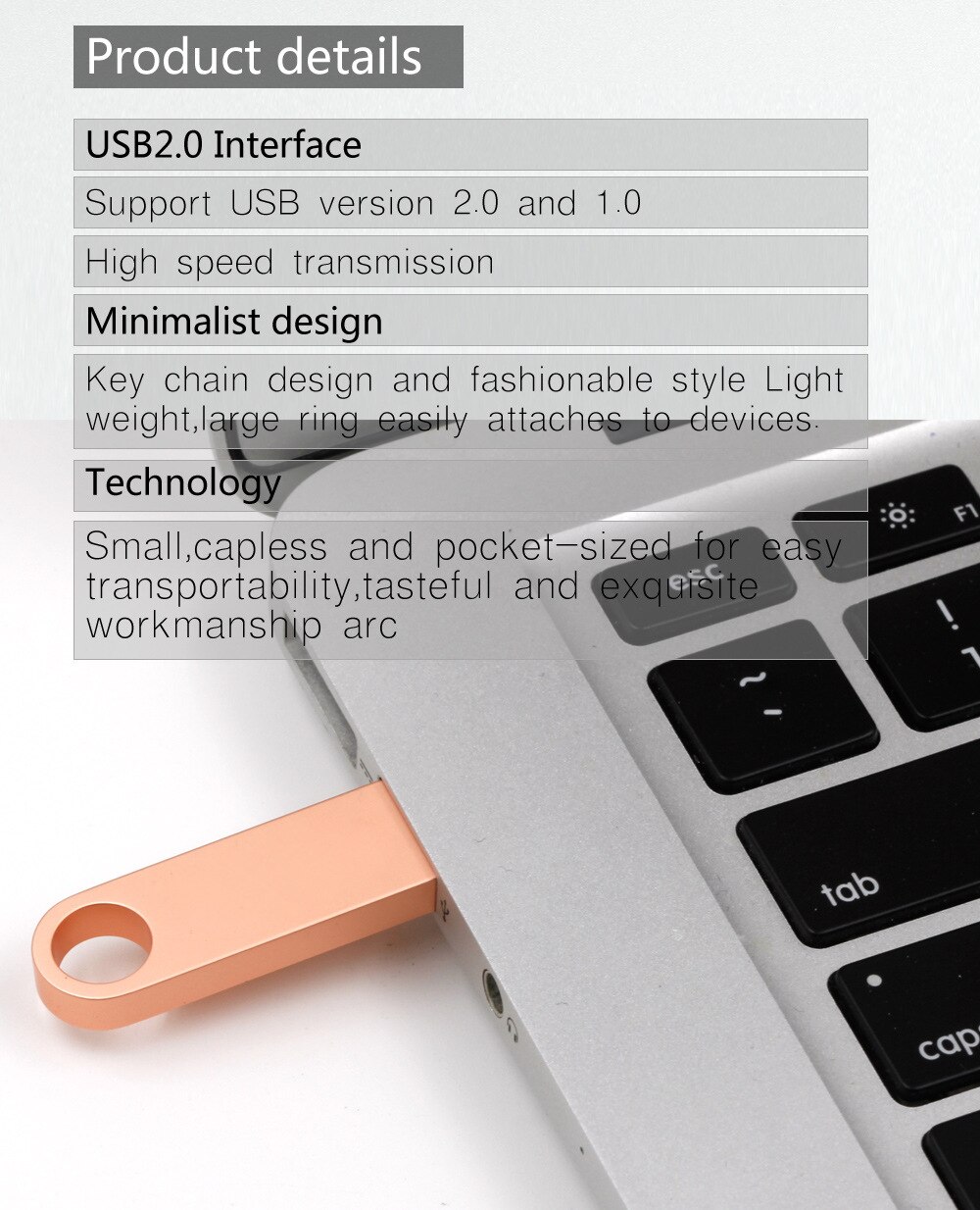 Lecteur USB 2.0 en métal personnalisable, cadeau créatif, haute vitesse, 8g 16g 32g 64g, plusieurs couleurs, vente en gros