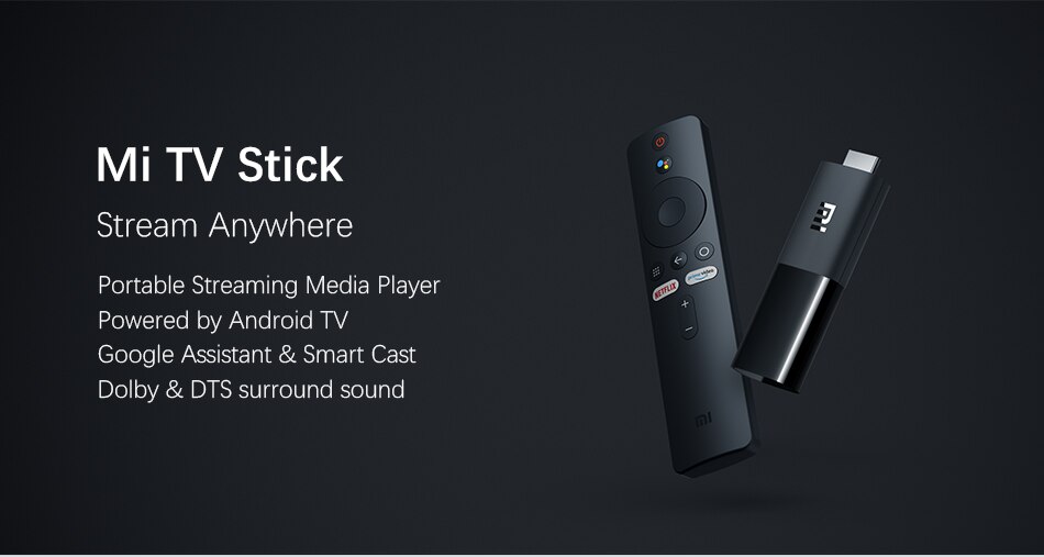 Xiaomi Mi TV Stick Android TV 9.0 Global ue Version 2K 1080P HDMI Bluetooth télécommande Google Assistant commande vocale Wifi 5 Netflix