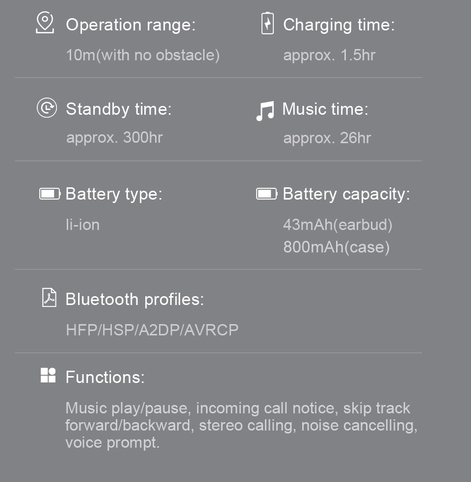 Haylou — Écouteurs Bluetooth stéréo, avec commandes tactiles et micro, batterie longue durée, sans fil, avec double micro