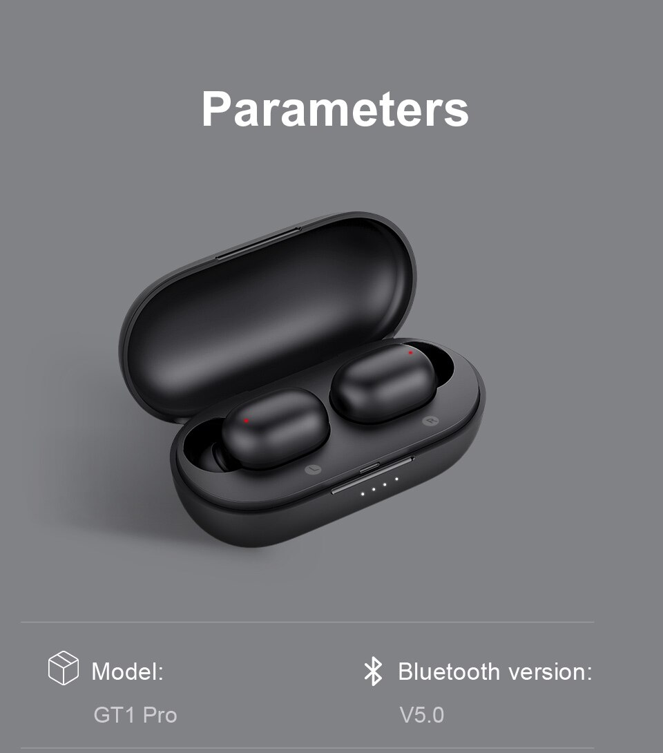 Haylou — Écouteurs Bluetooth stéréo, avec commandes tactiles et micro, batterie longue durée, sans fil, avec double micro