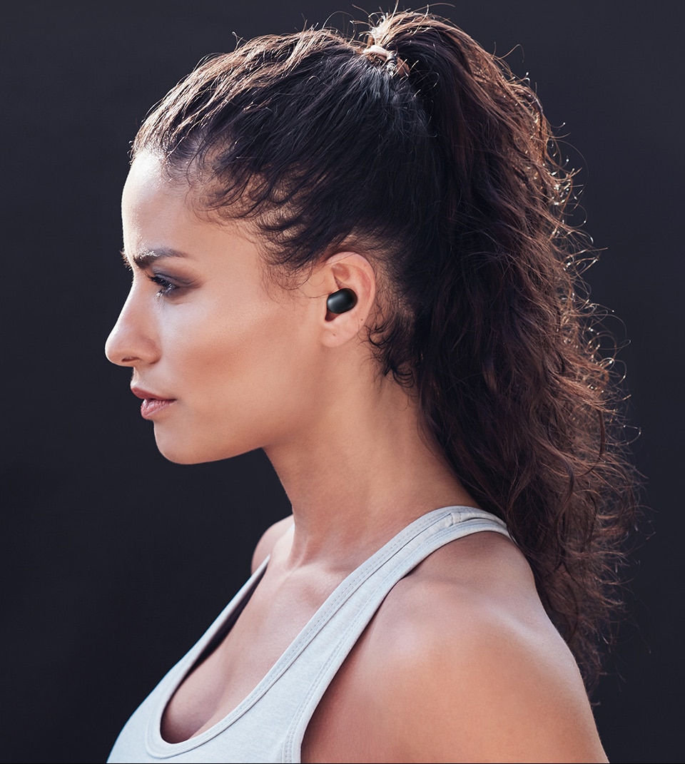 Haylou — Écouteurs Bluetooth stéréo, avec commandes tactiles et micro, batterie longue durée, sans fil, avec double micro