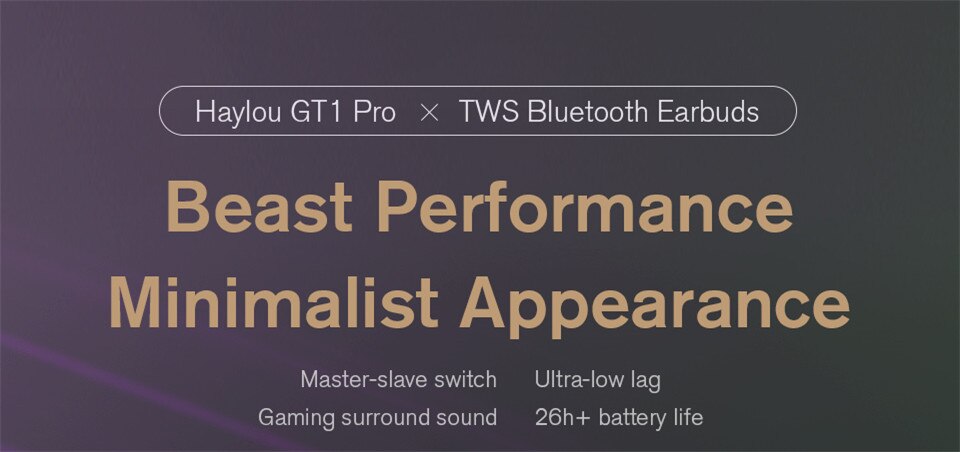Haylou — Écouteurs Bluetooth stéréo, avec commandes tactiles et micro, batterie longue durée, sans fil, avec double micro