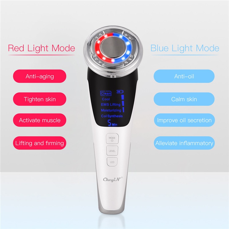 CkeyiN EMS LUMIÈRE LED Machine de Beauté Faciale Chaude Compresse Fraîche De Levage De Visage Anti-Vieillissement Élimination Des Rides LCD Soins De LA PEAU Masseur 48 CkeyiN EMS LUMIÈRE LED Machine de Beauté Faciale Chaude Compresse Fraîche De Levage De Visage Anti-Vieillissement Élimination Des Rides LCD Soins De LA PEAU Masseur 48