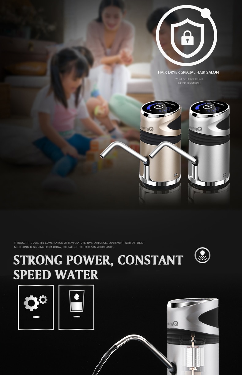 SaengQ – pompe à eau électrique automatique, distributeur avec bouton de charge USB, bouteille de gallons, interrupteur de boisson pour dispositif de pompage d'eau