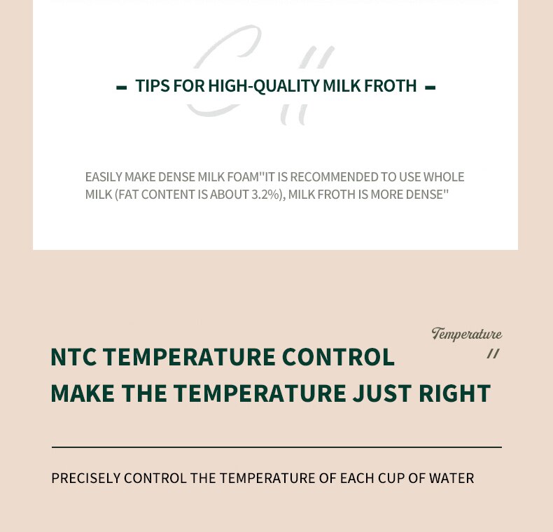 KONKA – Machine à café expresso 1050W, avec mousseur à lait moussant, en acier inoxydable, système de contrôle de la Double température