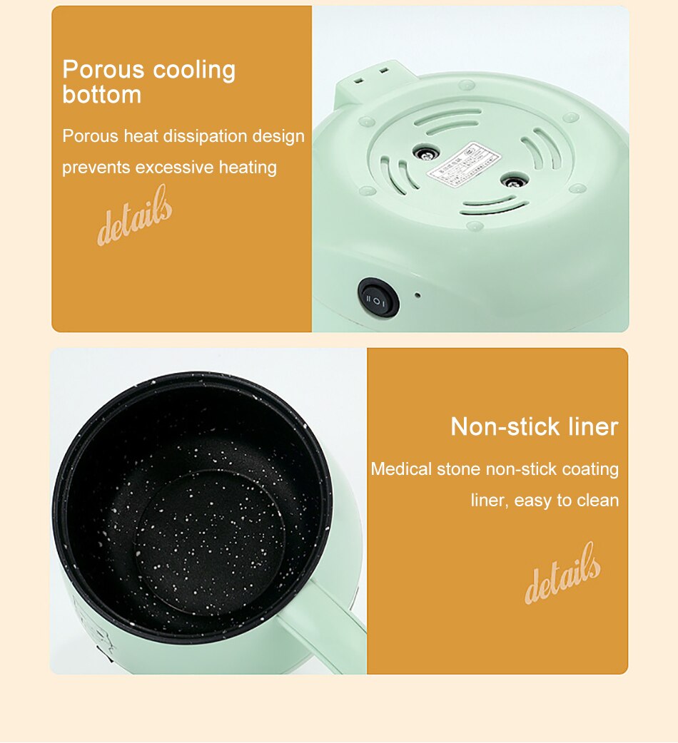 Mini appareil de cuisson électrique multifonction, 220V, antiadhésif, simple/Double couche, pour la cuisson du riz