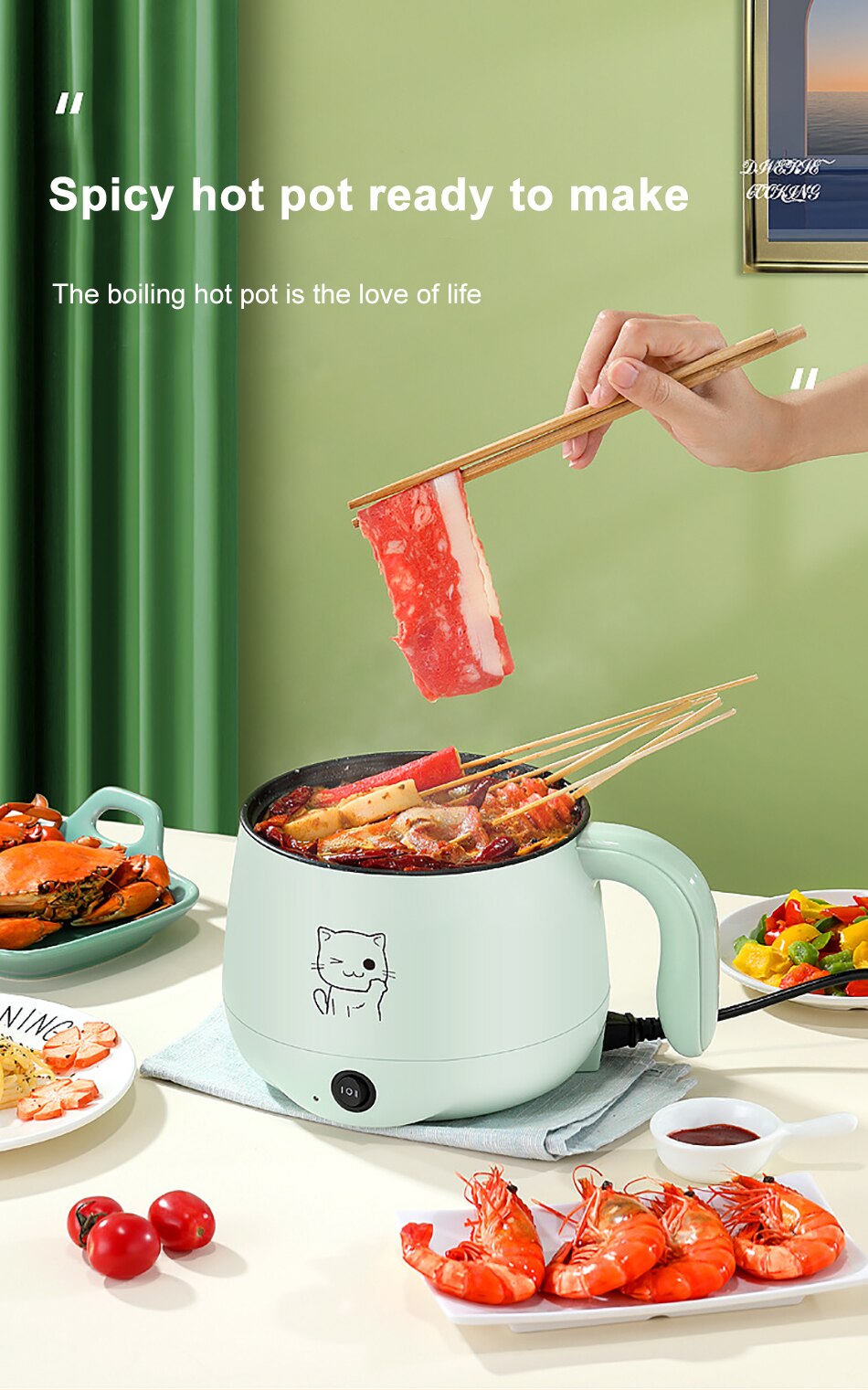 Mini appareil de cuisson électrique multifonction, 220V, antiadhésif, simple/Double couche, pour la cuisson du riz