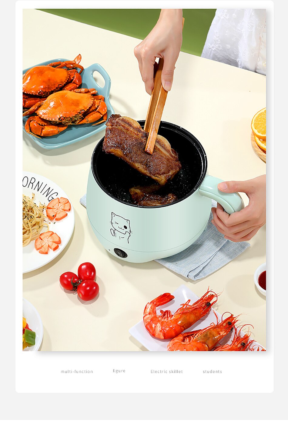 Mini appareil de cuisson électrique multifonction, 220V, antiadhésif, simple/Double couche, pour la cuisson du riz