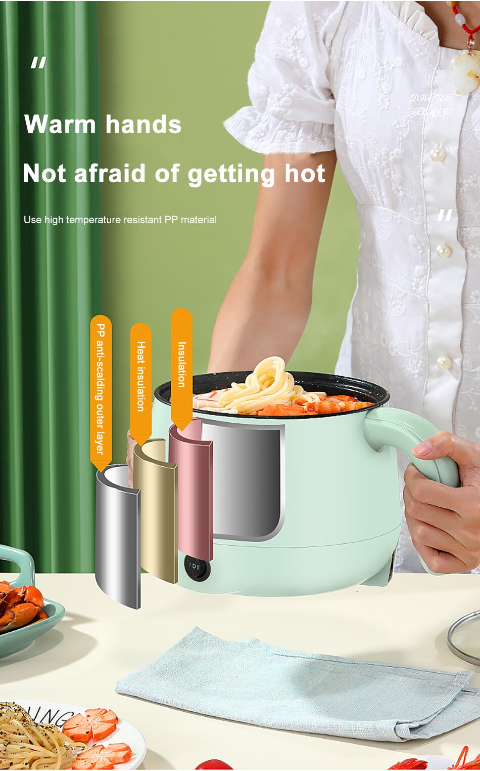 Mini appareil de cuisson électrique multifonction, 220V, antiadhésif, simple/Double couche, pour la cuisson du riz