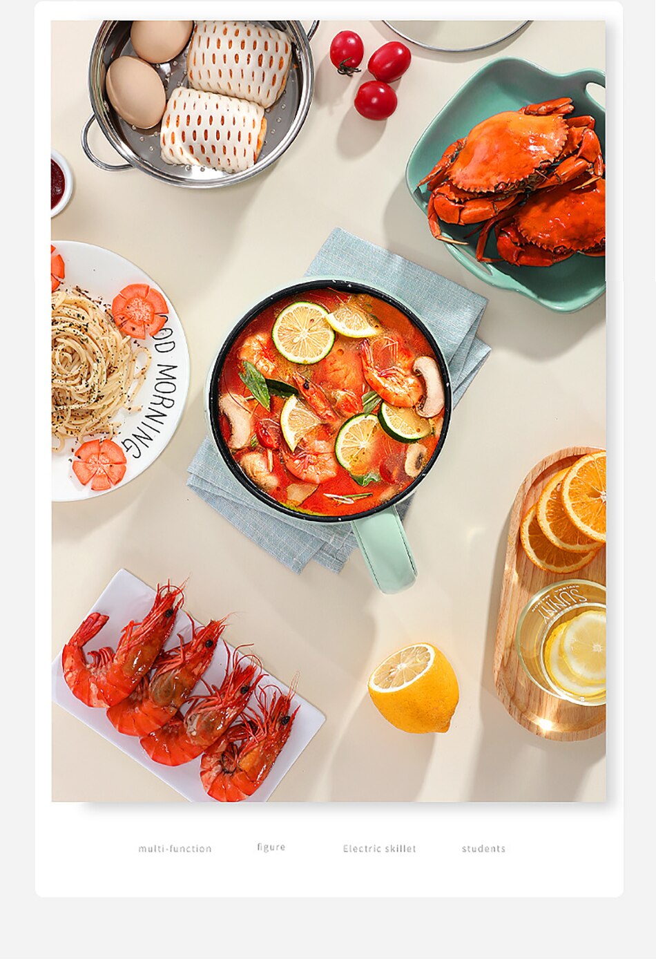 Mini appareil de cuisson électrique multifonction, 220V, antiadhésif, simple/Double couche, pour la cuisson du riz