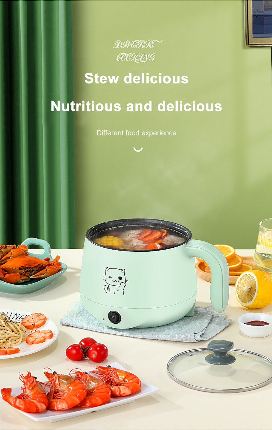 Mini appareil de cuisson électrique multifonction, 220V, antiadhésif, simple/Double couche, pour la cuisson du riz