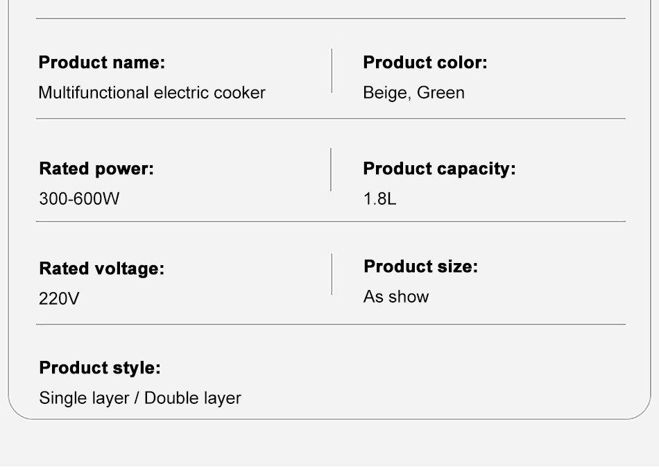 Mini appareil de cuisson électrique multifonction, 220V, antiadhésif, simple/Double couche, pour la cuisson du riz