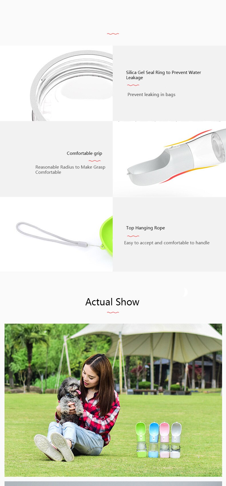 HOOPET – bouteille d'eau Portable pour chiens, pour animaux de compagnie, voyage en plein air, bol d'eau pour chiens