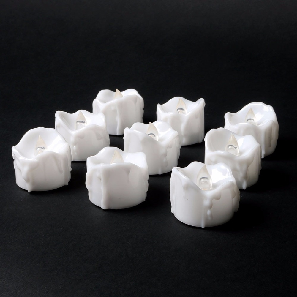 Paquet de 12 bougies LED à piles avec ou sans télécommande, style chauffe-plat, fausse bougie électriques