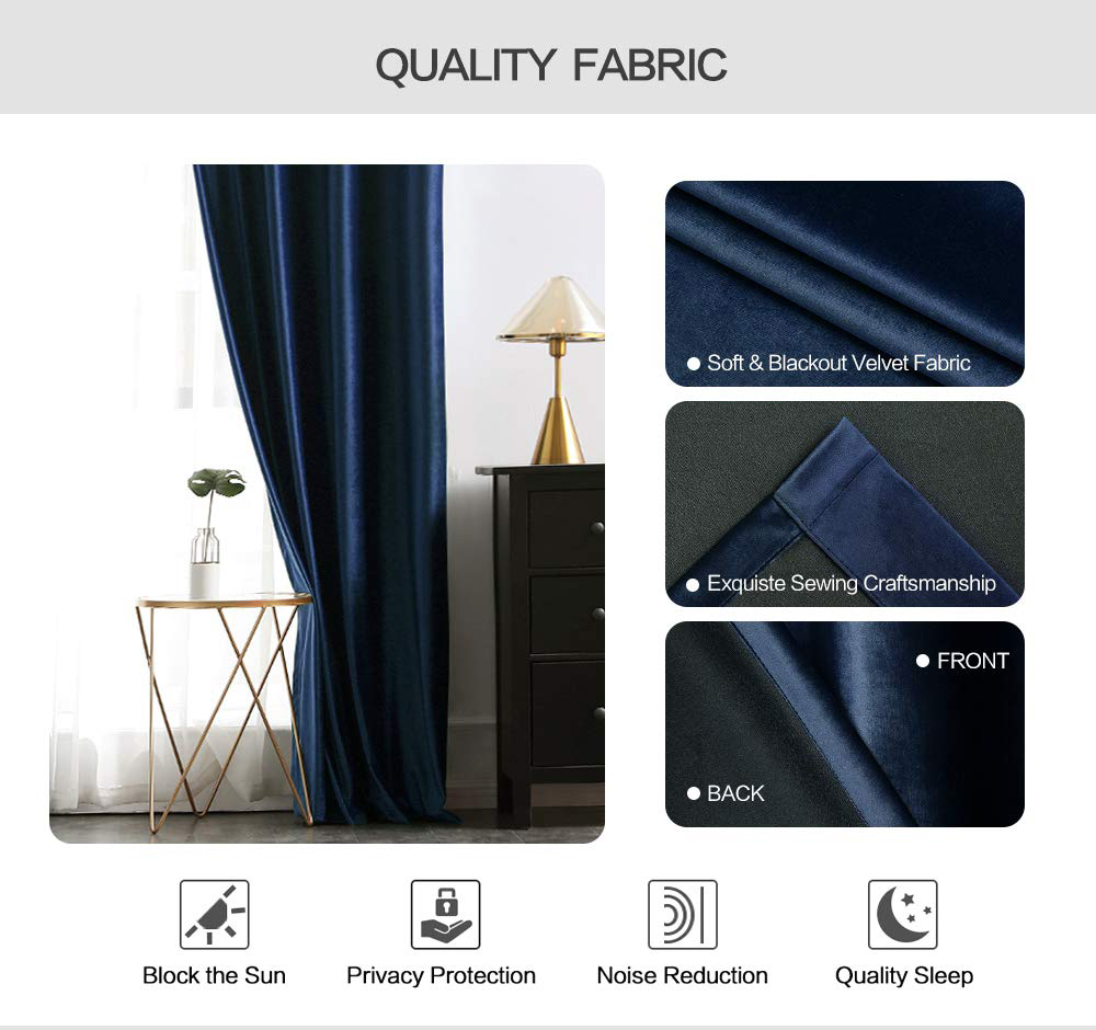 Rideaux occultants en velours solide, taille personnalisée, stores doux et confortables, pour fenêtre, salon, chambre à coucher, salle à manger