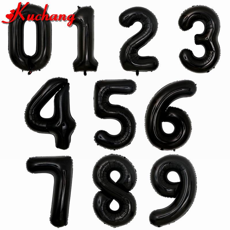 Ballons à chiffres en feuille verte, 1 pièce, 40 pouces, boules gonflables, décoration pour fête prénatale, anniversaire, mariage, fournitures de fête