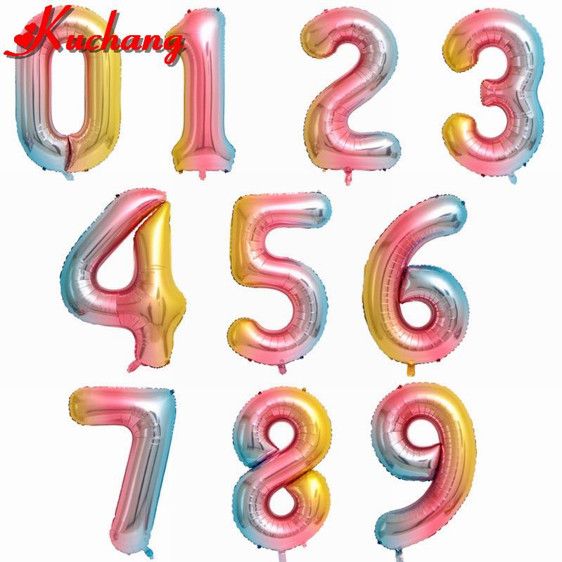 Ballons à chiffres en feuille verte, 1 pièce, 40 pouces, boules gonflables, décoration pour fête prénatale, anniversaire, mariage, fournitures de fête