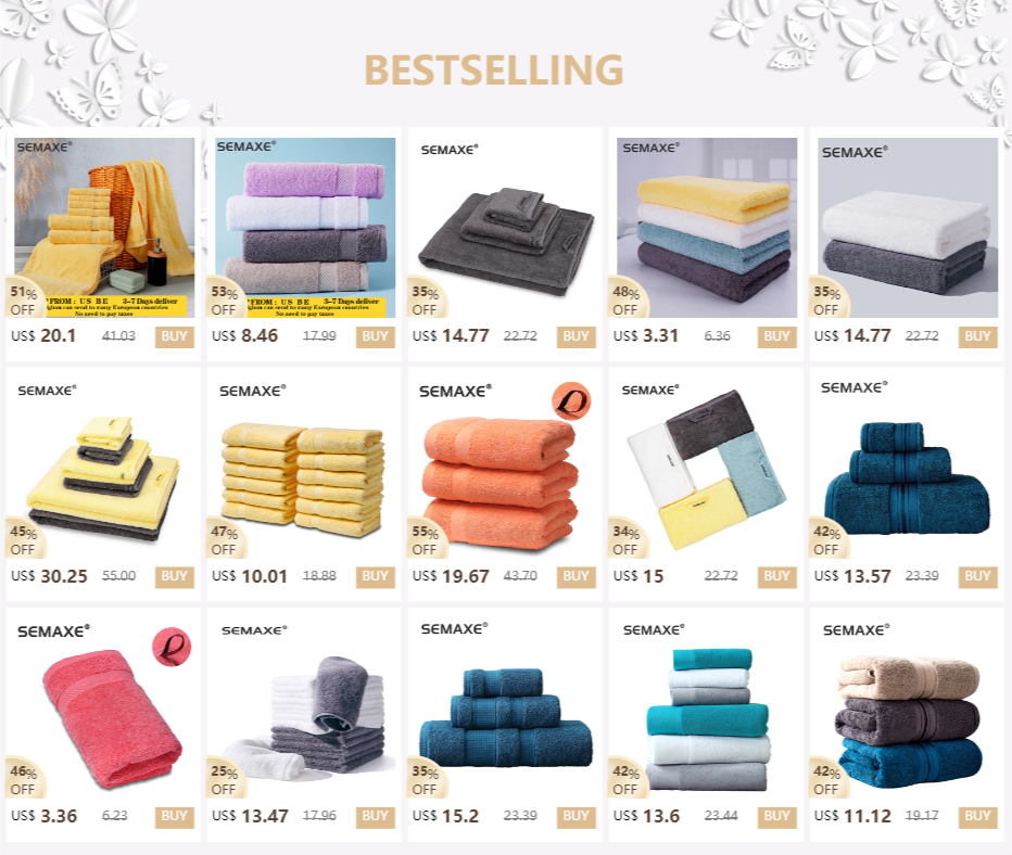 Petite Serviette SEMAXE Premium Ensemble Pour salle de bain, coton Haute Absorption D'eau Douce Et Résistante à la décoloration (4 petite serviette Ensemble) La nouvelle Liste