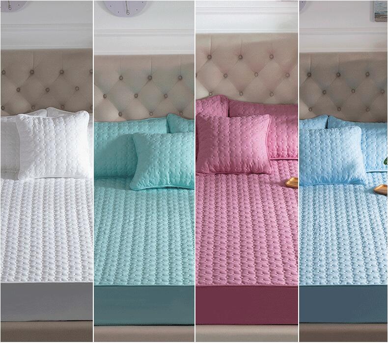 Multi-taille 5 côtés Protection housse de matelas lavable en coton gaufré matelassé matelas protecteur doux Anti-acariens surmatelas
