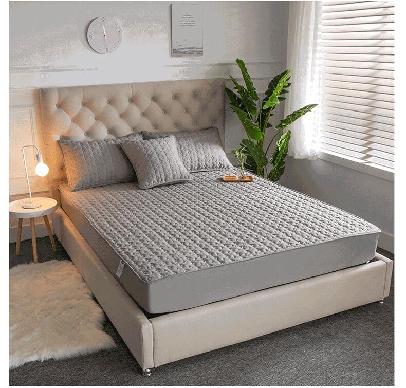 Multi-taille 5 côtés Protection housse de matelas lavable en coton gaufré matelassé matelas protecteur doux Anti-acariens surmatelas