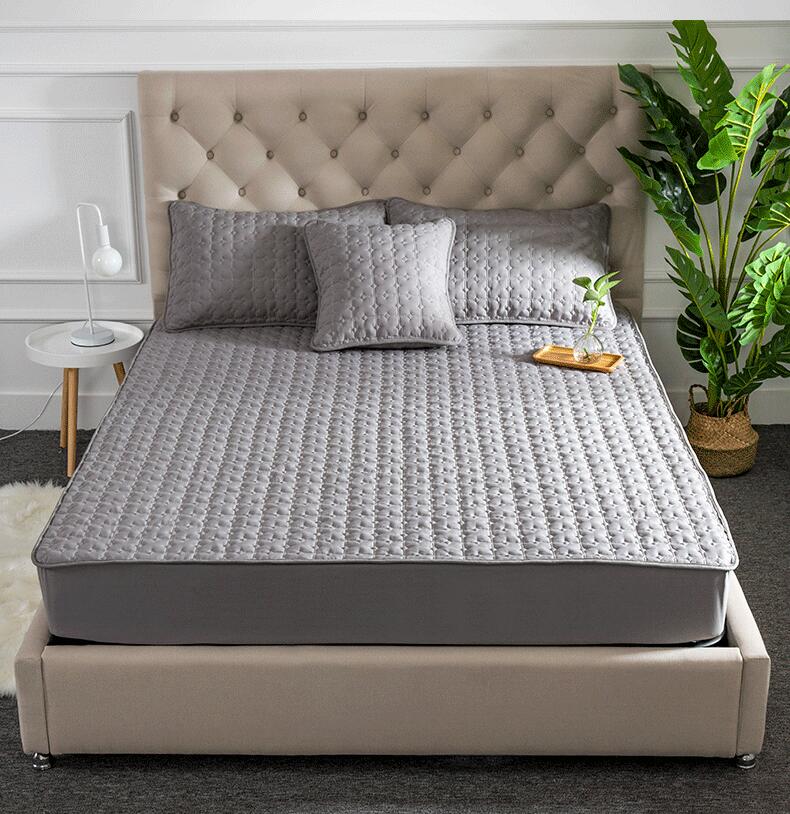 Multi-taille 5 côtés Protection housse de matelas lavable en coton gaufré matelassé matelas protecteur doux Anti-acariens surmatelas