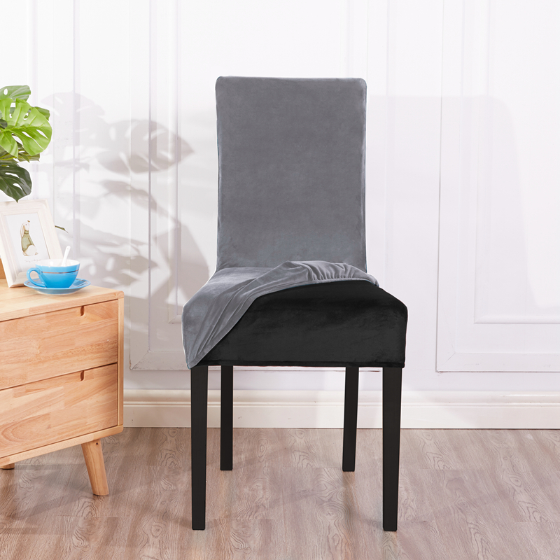 Chiovenni – housse de chaise en peluche épaisse, lavable, élastique, chaude, en velours, pour l'hiver, pour la cuisine, le Restaurant