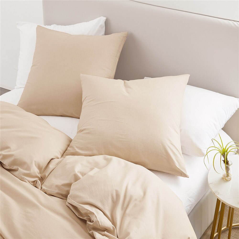 Parure de lit moderne en 55% coton et lin, couleur unie, housse de couette, style français, pour la maison
