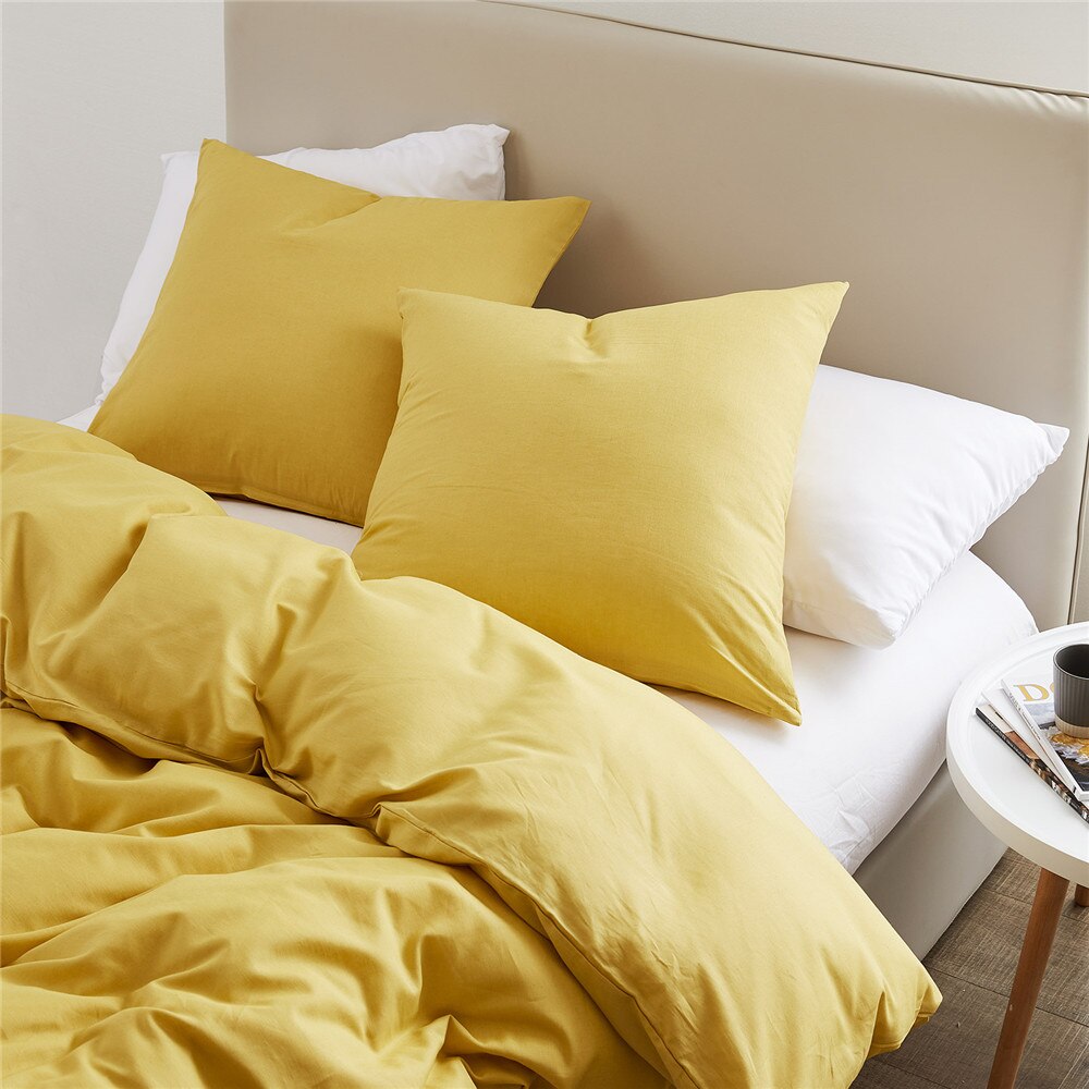 Parure de lit moderne en 55% coton et lin, couleur unie, housse de couette, style français, pour la maison