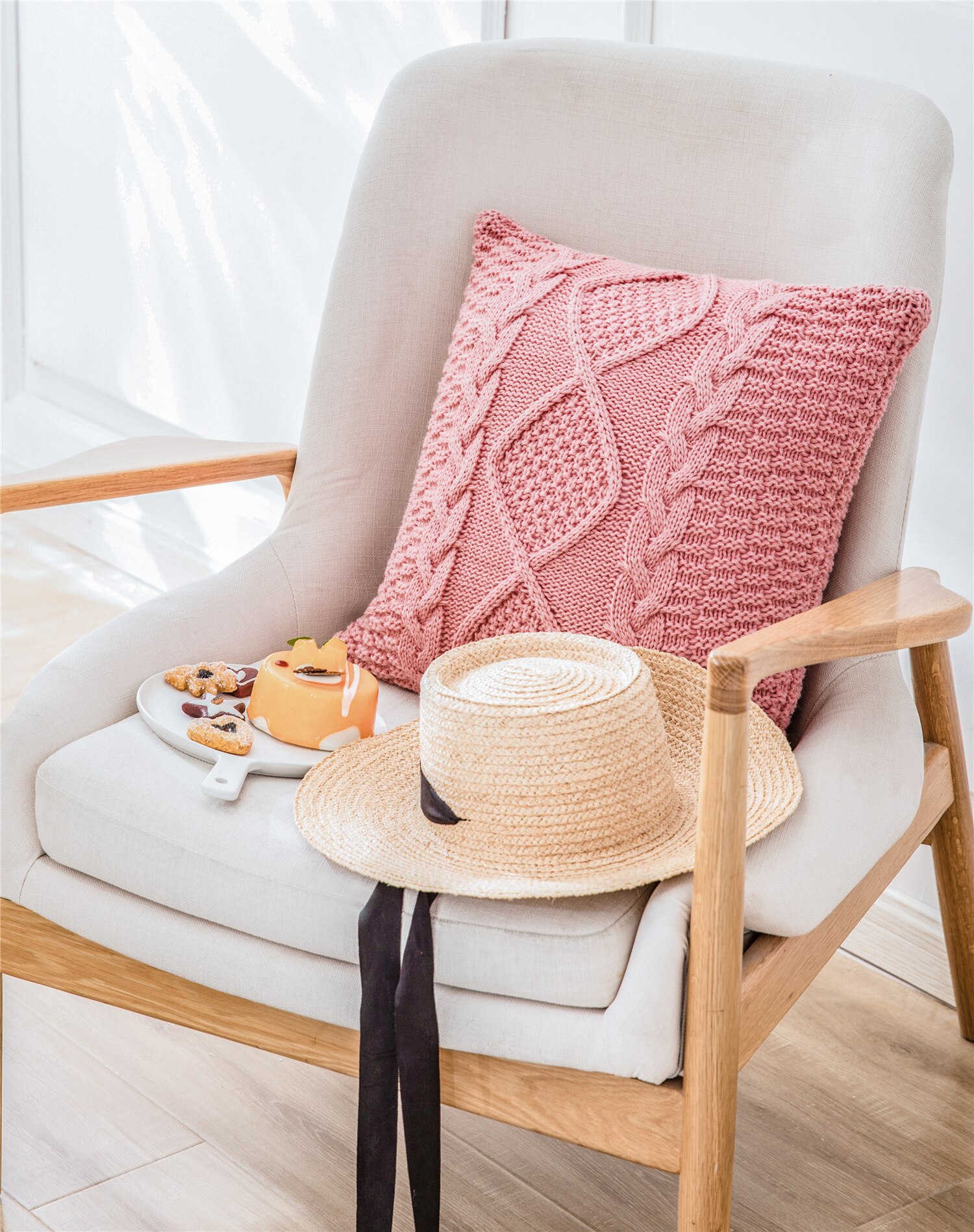 REGINA Super Doux housses de coussin 45x45 cm Confortable Torsion Délicat Tricoté Lit Taie D'oreiller Canapé Nordique Maison Décorative Housse De Coussin Rose, bleu, jaune, beige, blanc, gris, brun, c