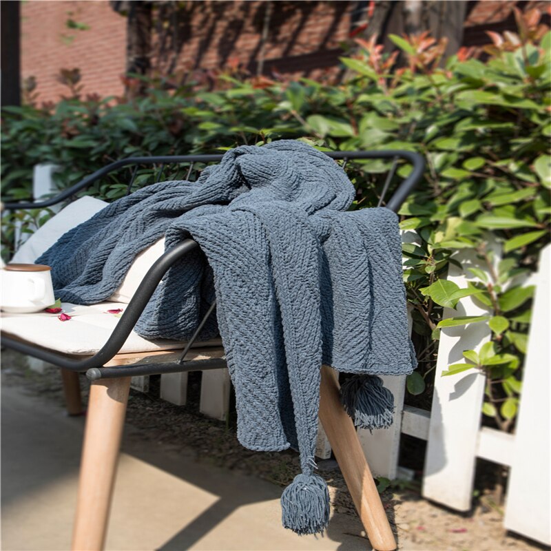 REGINA – housse de coussin en Chenille tricotée à glands, Style nordique, pour canapé, automne