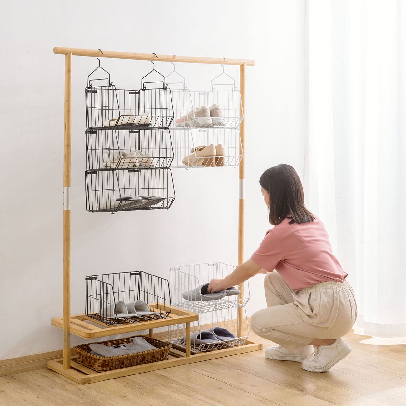 Étagère de rangement en fer pour chambre