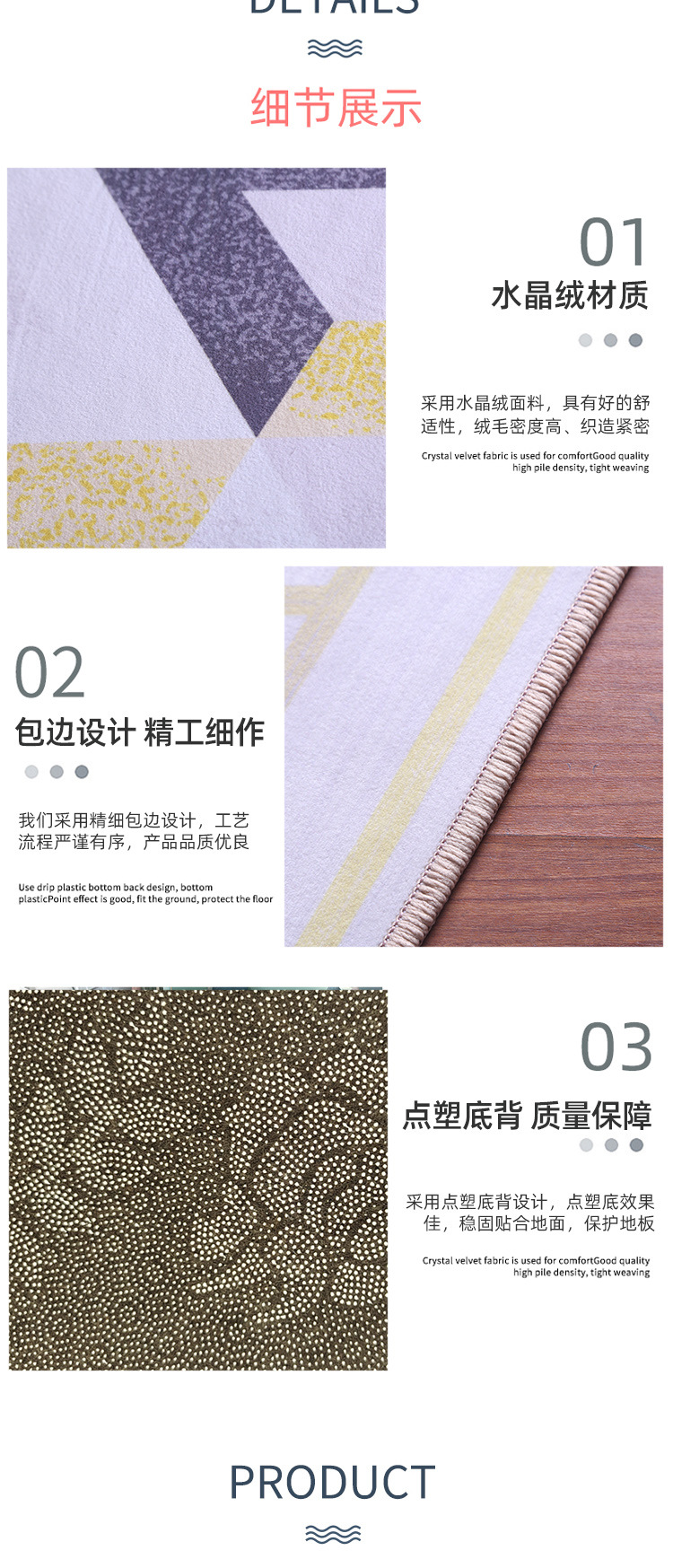 Tapis de sol à motifs géométriques