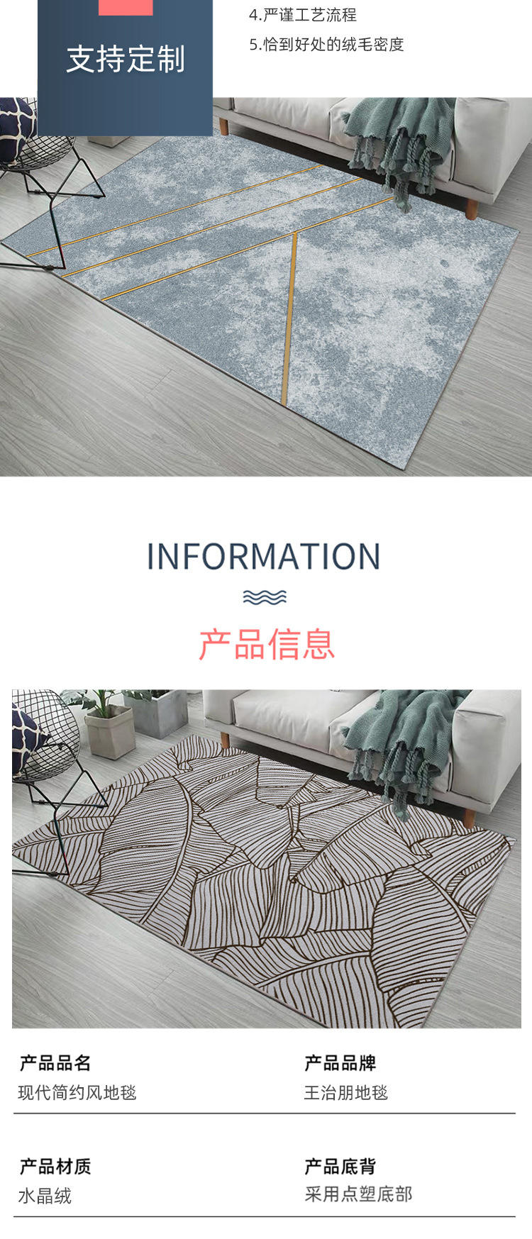 Tapis de sol à motifs géométriques