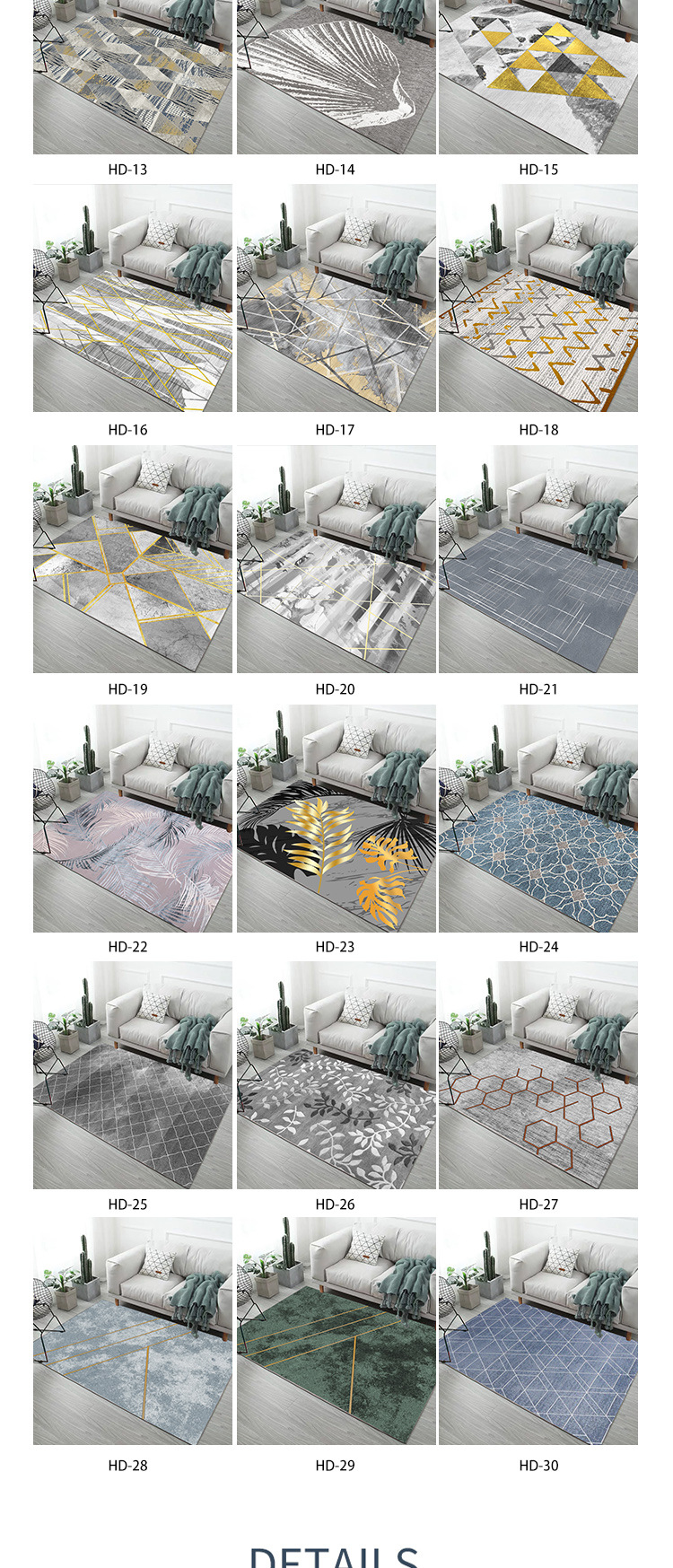 Tapis de sol à motifs géométriques