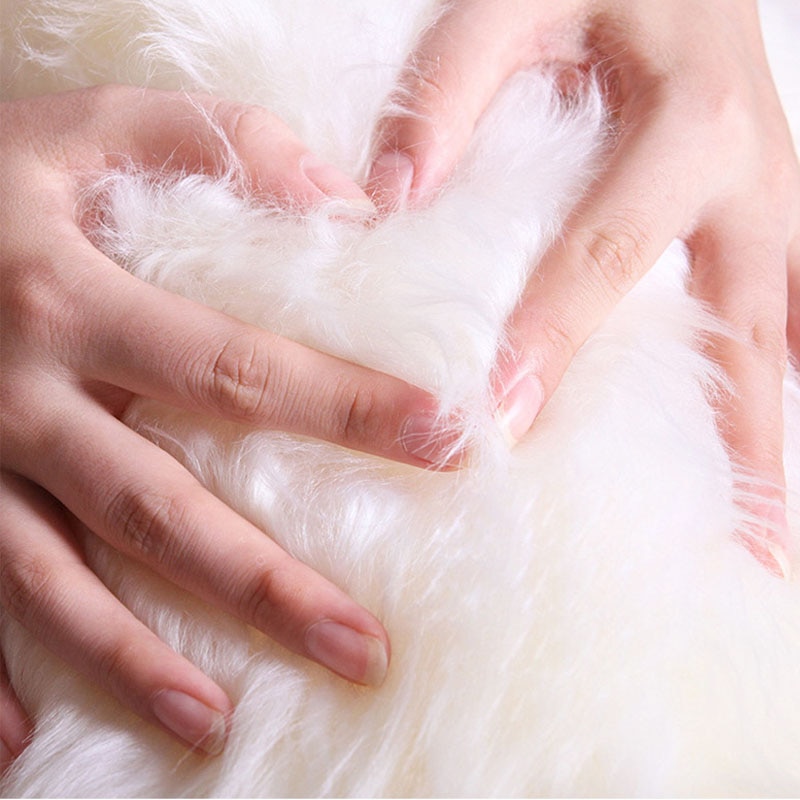 Tapis doux en peau de mouton artificielle, housse de chaise, pour chambre à coucher, en laine artificielle, chaud, poilu, antidérapant, en fourrure textile