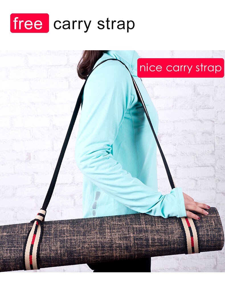 Tapis de yoga en jute naturel, livraison gratuite, sangle de transport durable