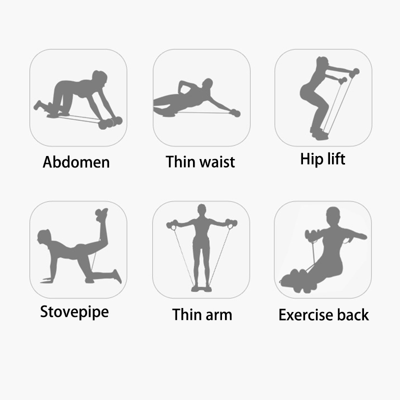 Double rouleau de résistance AB, corde de traction, roue ABS, équipement d'entraînement musculaire pour hommes et femmes