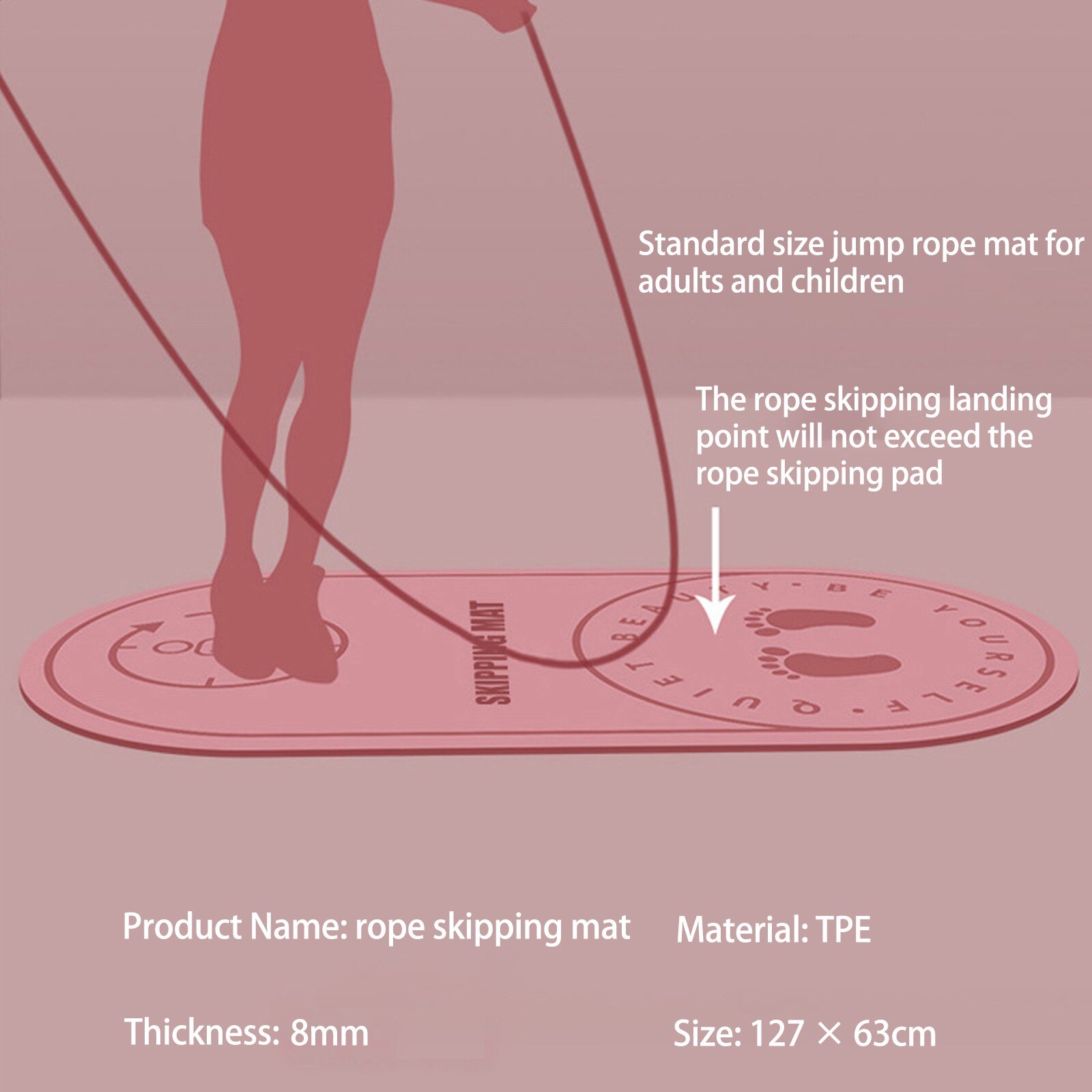 Tapis à sauter en corde, silencieux, pour sol de Yoga, accessoires de Yoga, Fitness, Pilates, Massage, # T3