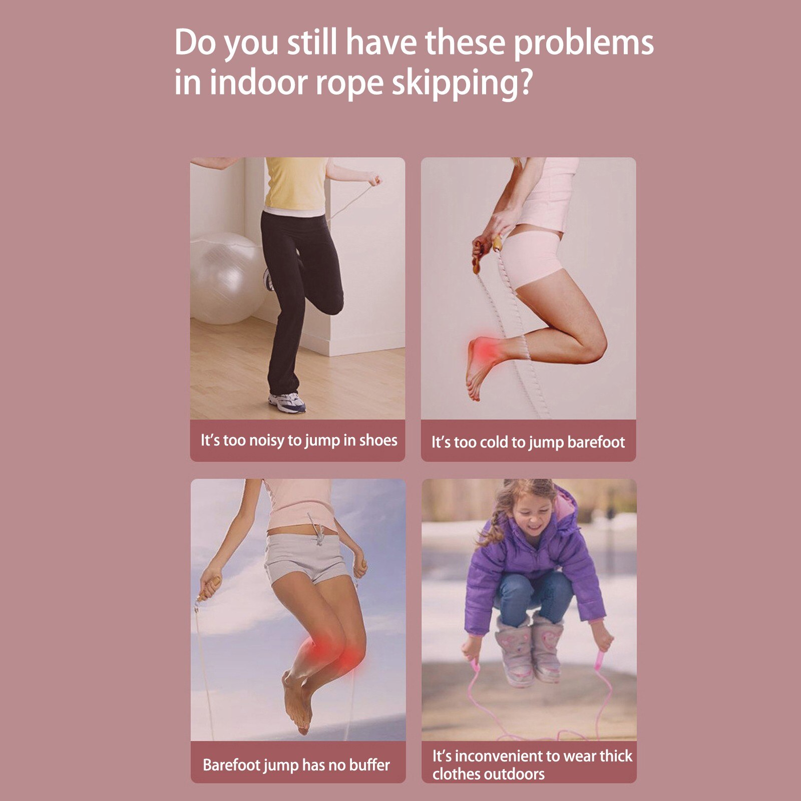 Tapis à sauter en corde, silencieux, pour sol de Yoga, accessoires de Yoga, Fitness, Pilates, Massage, # T3