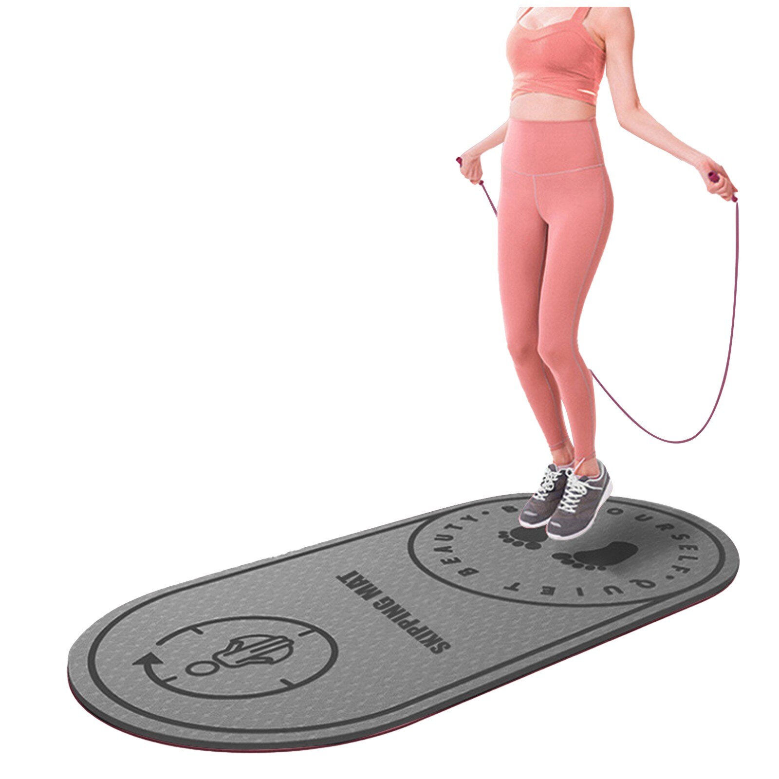 Tapis à sauter en corde, silencieux, pour sol de Yoga, accessoires de Yoga, Fitness, Pilates, Massage, # T3