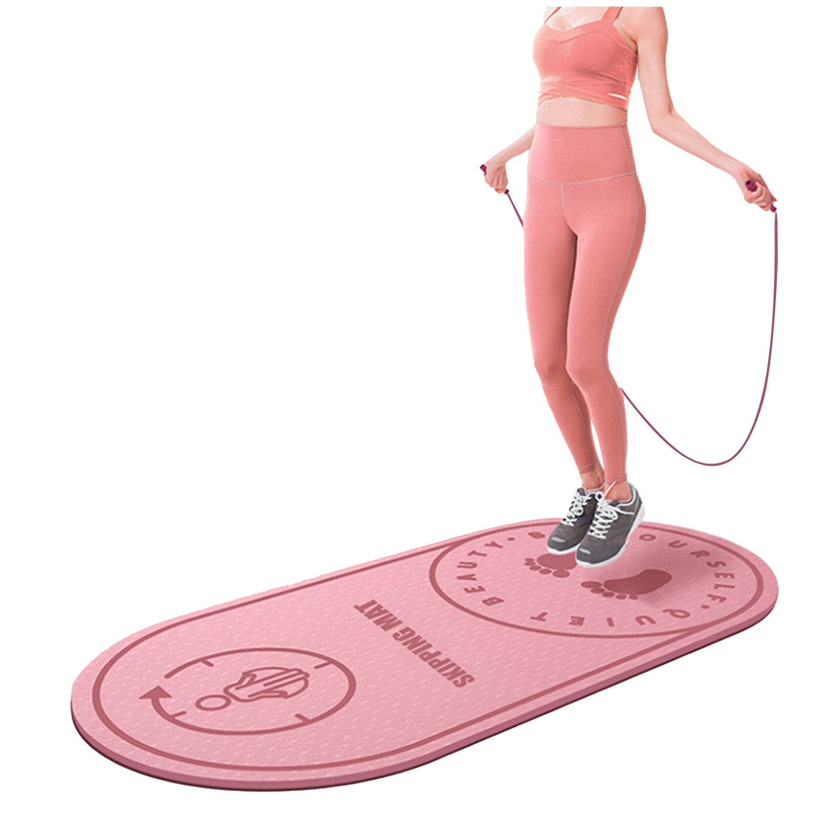 Tapis à sauter en corde, silencieux, pour sol de Yoga, accessoires de Yoga, Fitness, Pilates, Massage, # T3