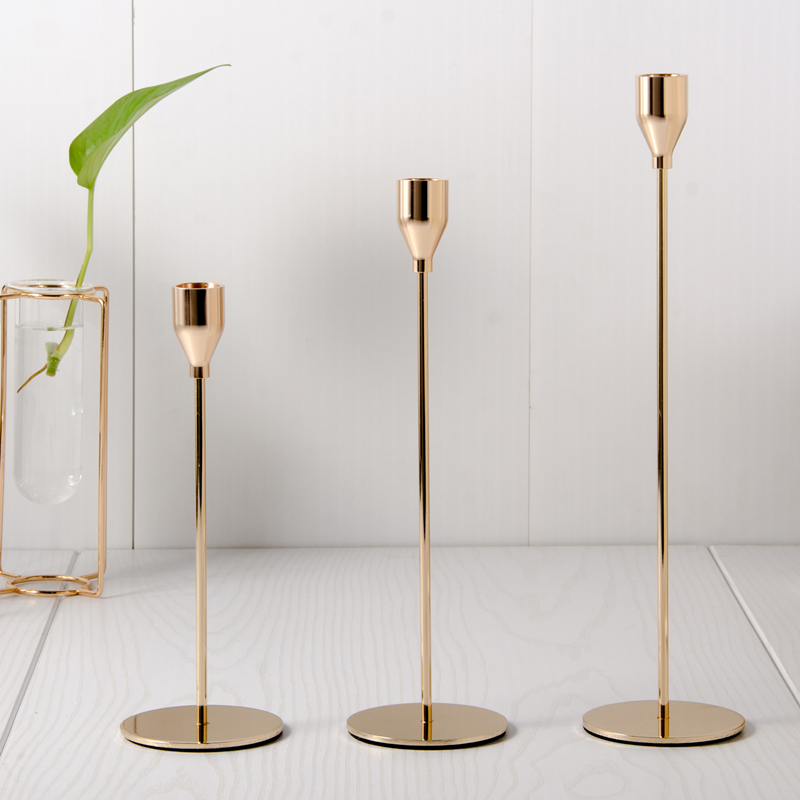 Bougeoirs Simples en Métal de Style Européen pour Décoration, Chandelier Mariage, Bar, Salon, Table de Maison