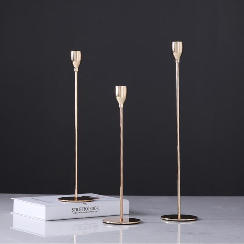 Bougeoirs Simples en Métal de Style Européen pour Décoration, Chandelier Mariage, Bar, Salon, Table de Maison