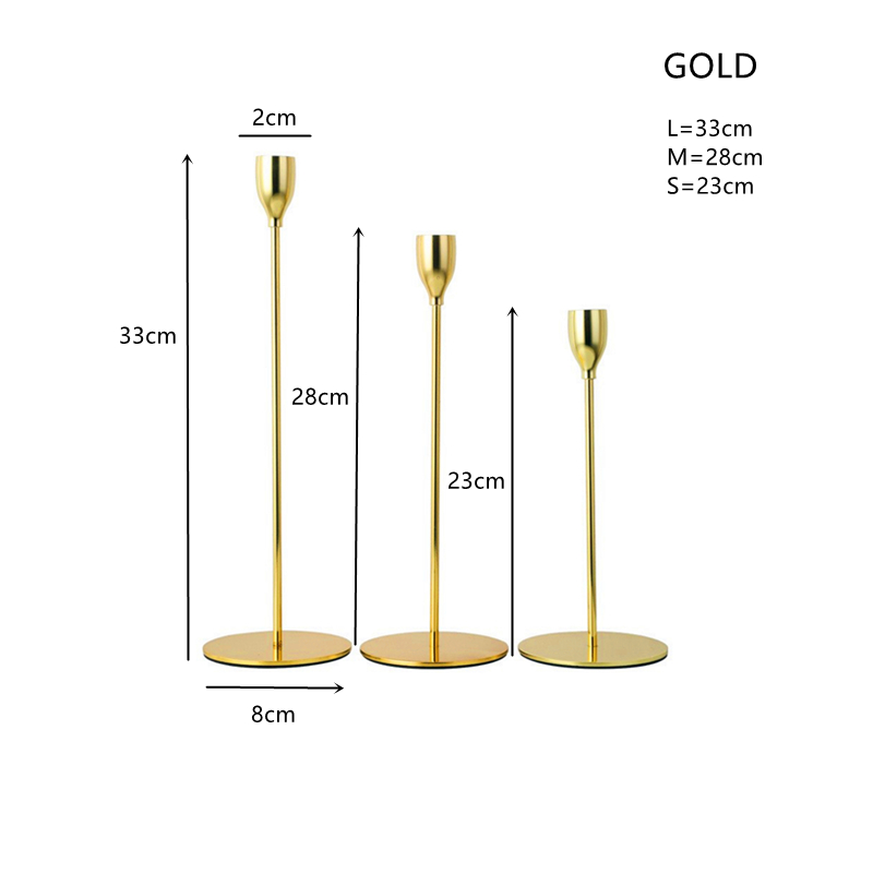 Ensemble de bougeoirs en métal de style européen, 3 pièces, chandelier doré Simple, décoration de mariage, de Bar, de fête, de salon, de maison