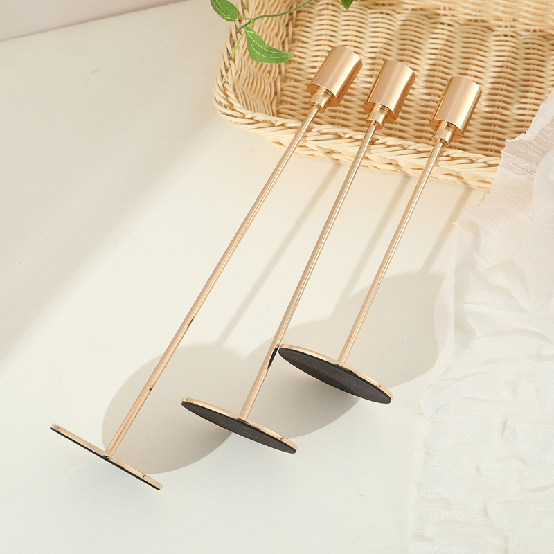 Ensemble de bougeoirs en métal de style européen, 3 pièces, chandelier doré Simple, décoration de mariage, de Bar, de fête, de salon, de maison